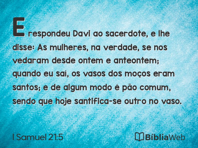 I Samuel 21:5 em imagem para compartilhar