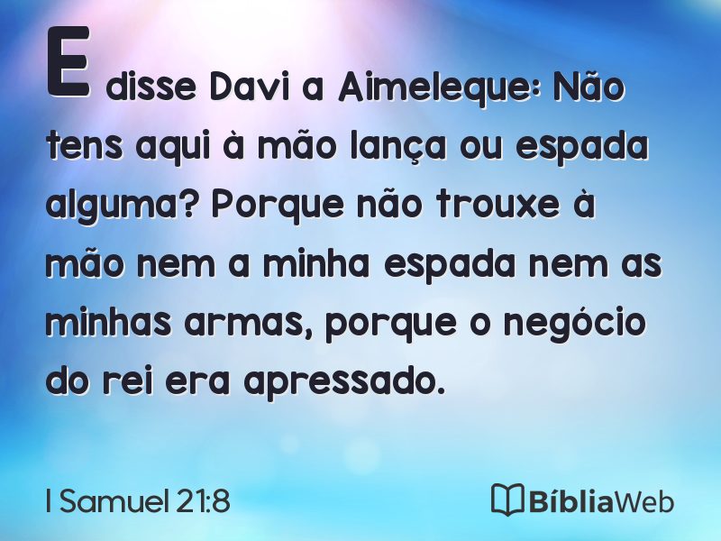 I Samuel 21:8 em imagem para compartilhar
