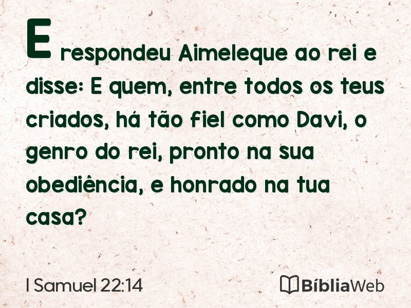 I Samuel 22:14 em imagem para compartilhar