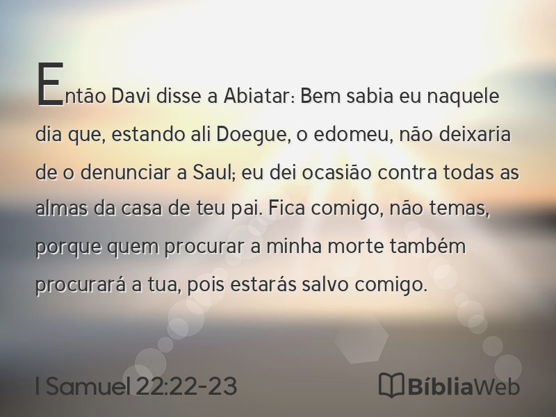 I Samuel 22:22-23 em imagem para compartilhar