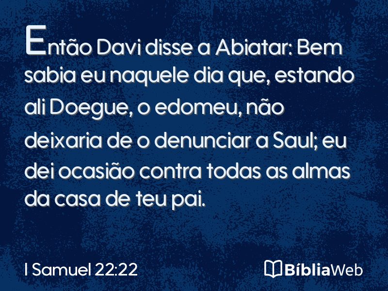 I Samuel 22:22 em imagem para compartilhar