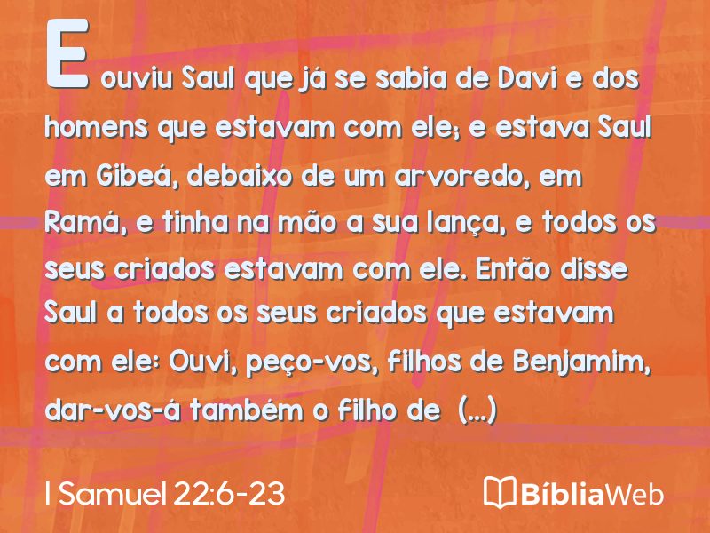 I Samuel 22:6-23 em imagem para compartilhar