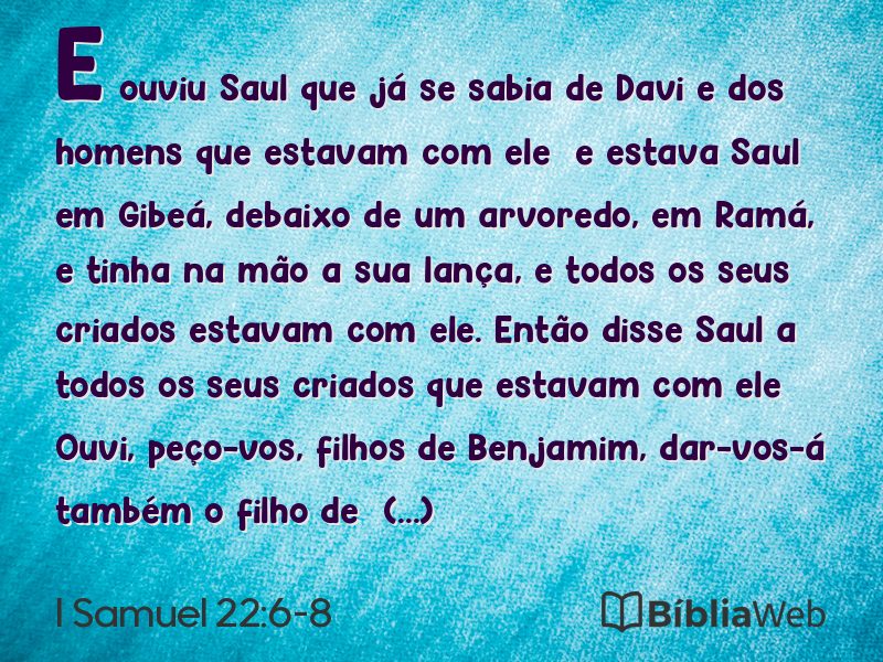 I Samuel 22:6-8 em imagem para compartilhar