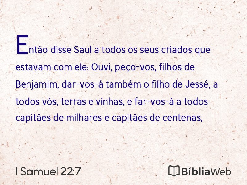 I Samuel 22:7 em imagem para compartilhar
