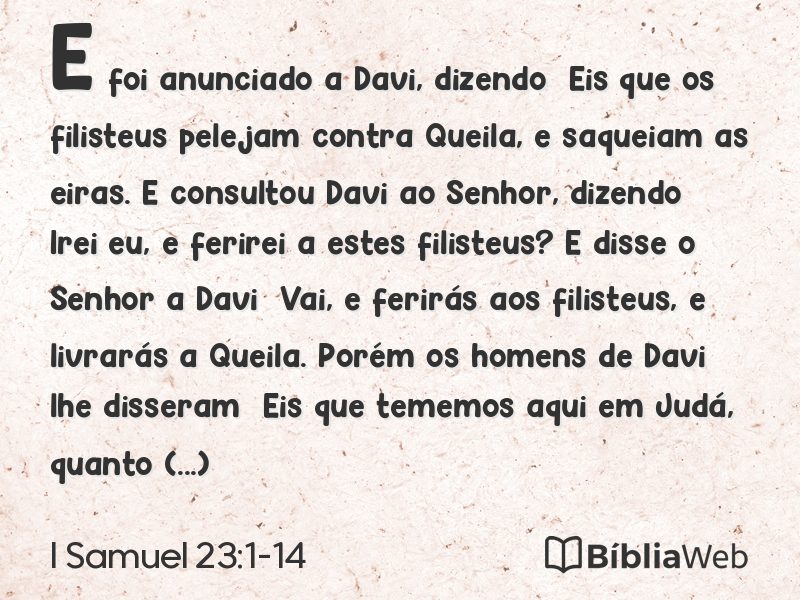 I Samuel 23:1-14 em imagem para compartilhar
