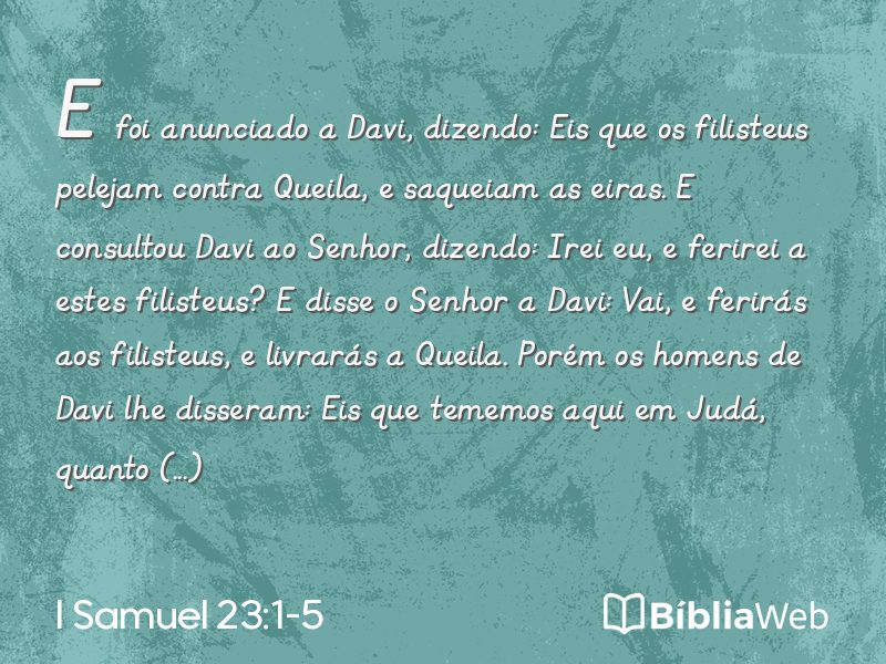 I Samuel 23:1-5 em imagem para compartilhar