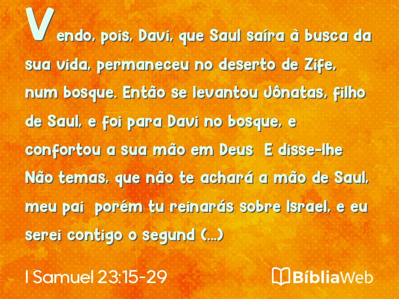I Samuel 23:15-29 em imagem para compartilhar