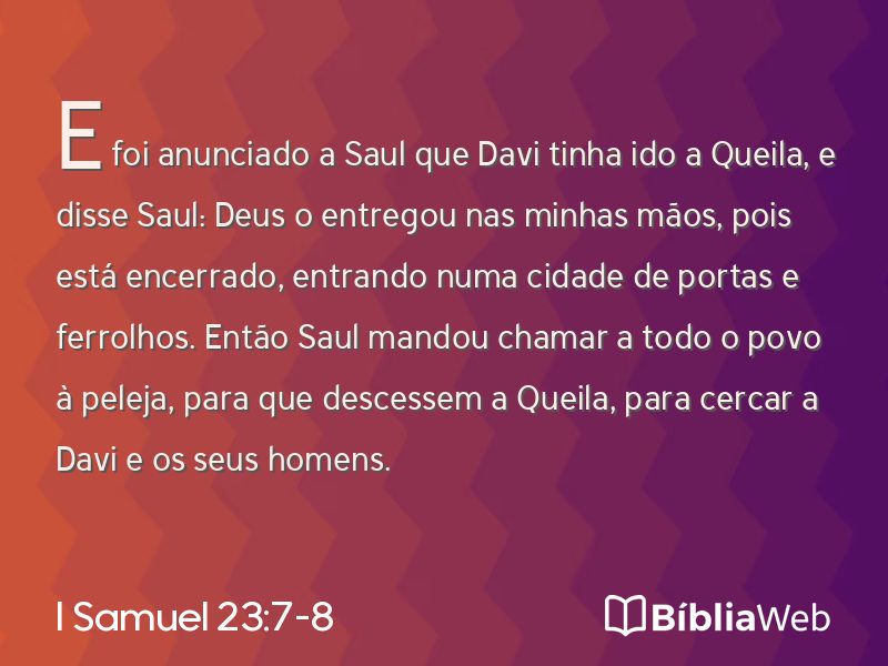 I Samuel 23:7-8 em imagem para compartilhar