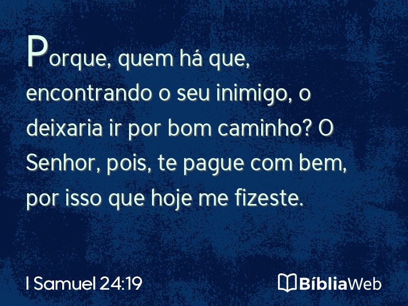 I Samuel 24:19 em imagem para compartilhar