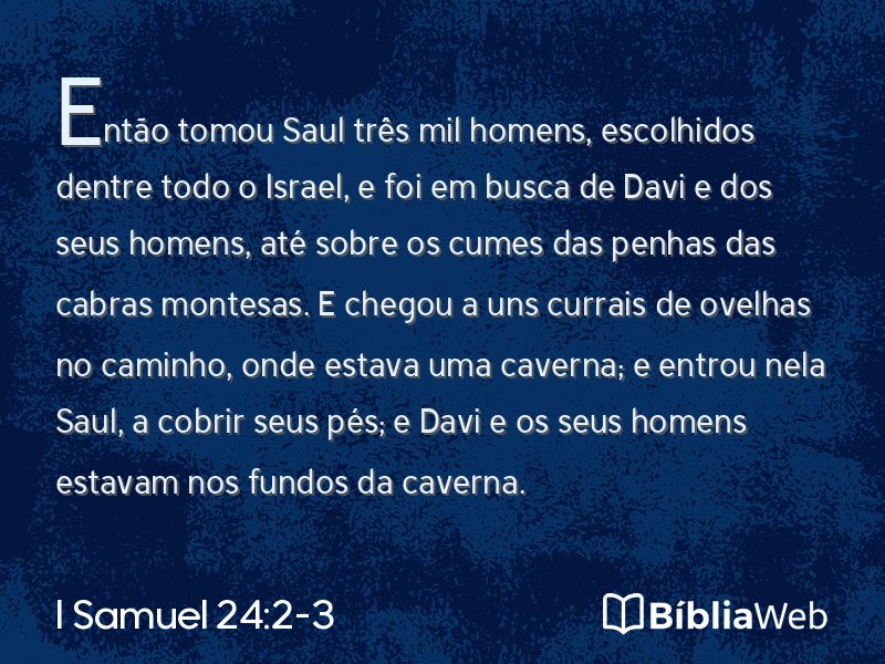 I Samuel 24:2-3 em imagem para compartilhar