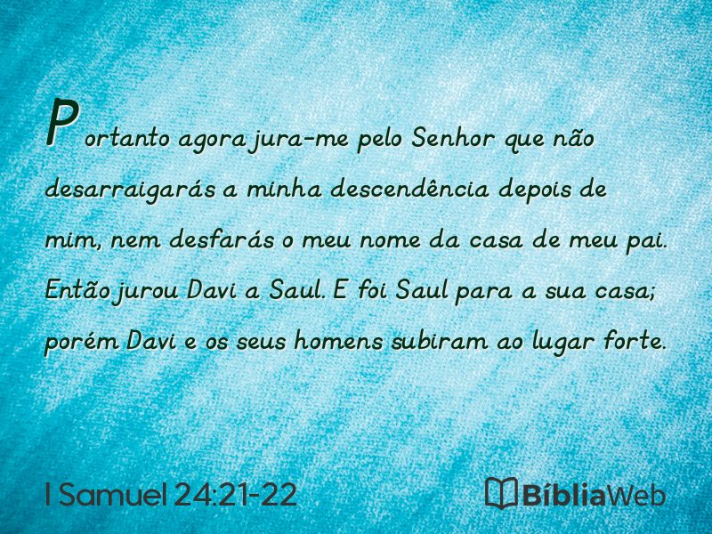 I Samuel 24:21-22 em imagem para compartilhar