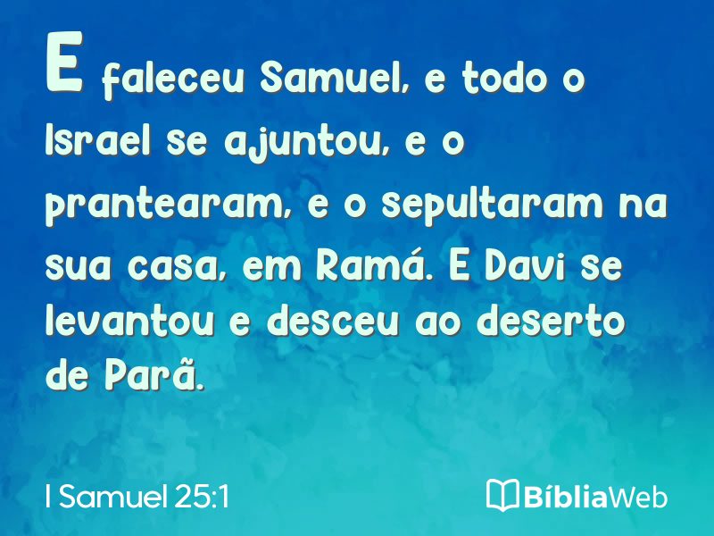 I Samuel 25:1 em imagem para compartilhar