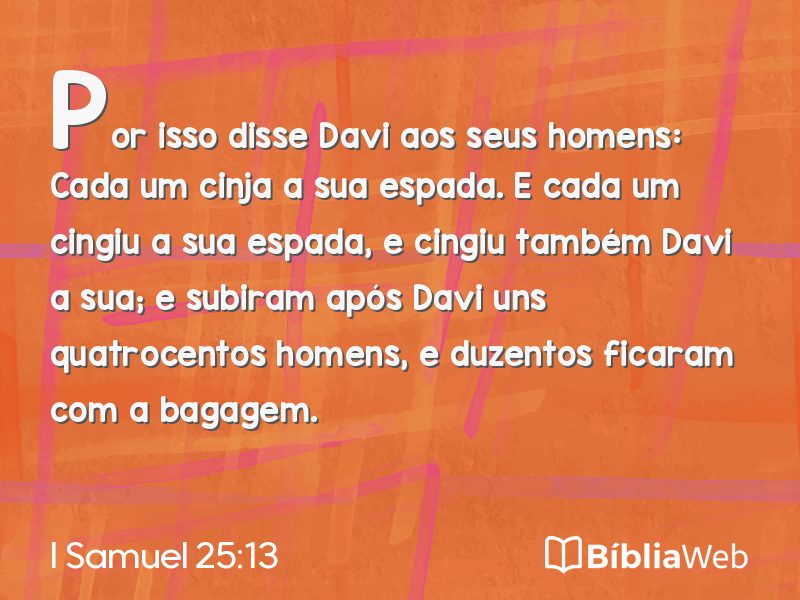 I Samuel 25:13 em imagem para compartilhar