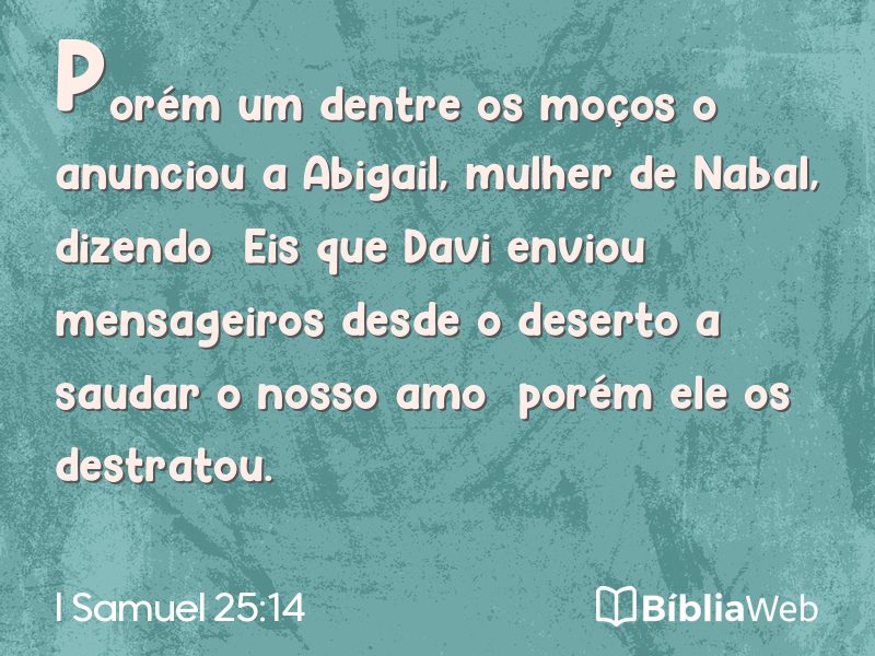 I Samuel 25:14 em imagem para compartilhar