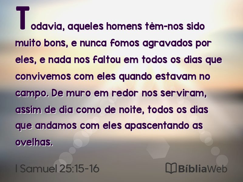 I Samuel 25:15-16 em imagem para compartilhar