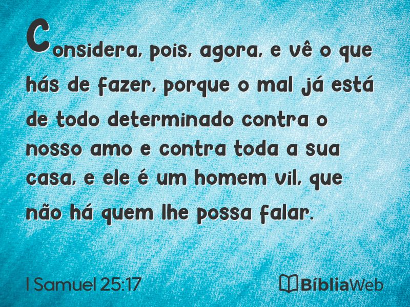 I Samuel 25:17 em imagem para compartilhar
