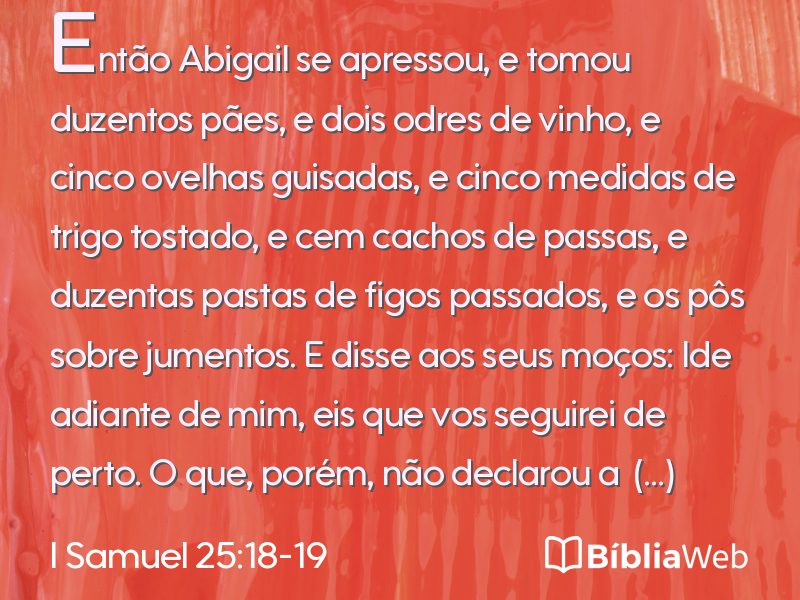 I Samuel 25:18-19 em imagem para compartilhar