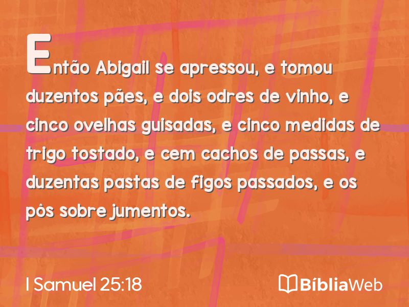 I Samuel 25:18 em imagem para compartilhar