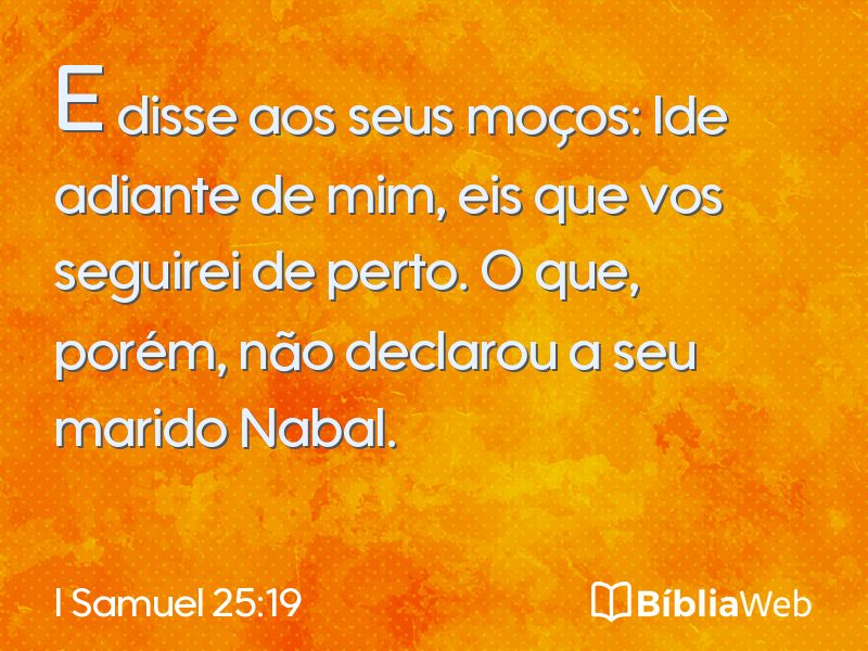 I Samuel 25:19 em imagem para compartilhar