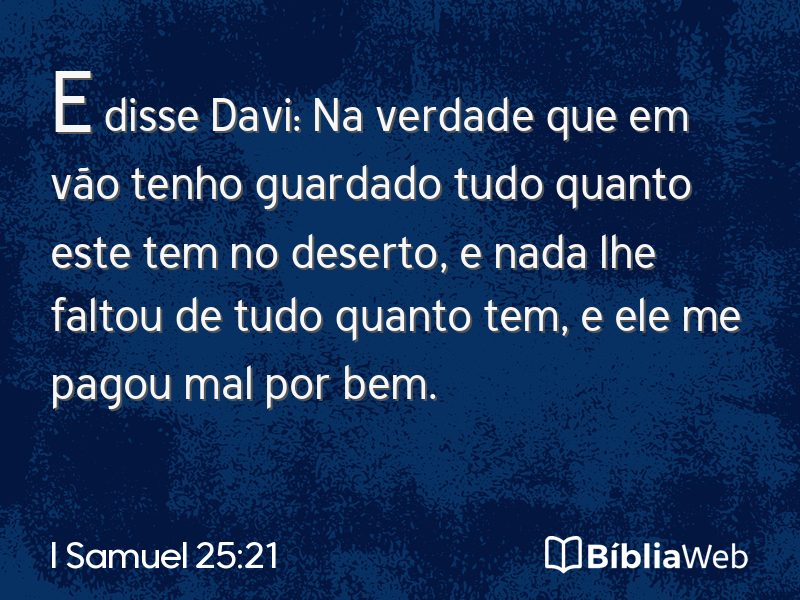 I Samuel 25:21 em imagem para compartilhar