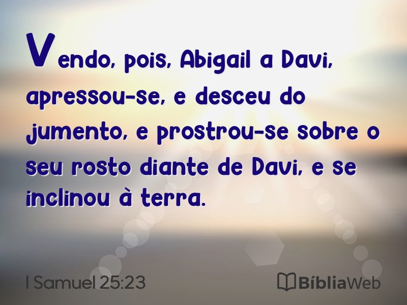 I Samuel 25:23 em imagem para compartilhar