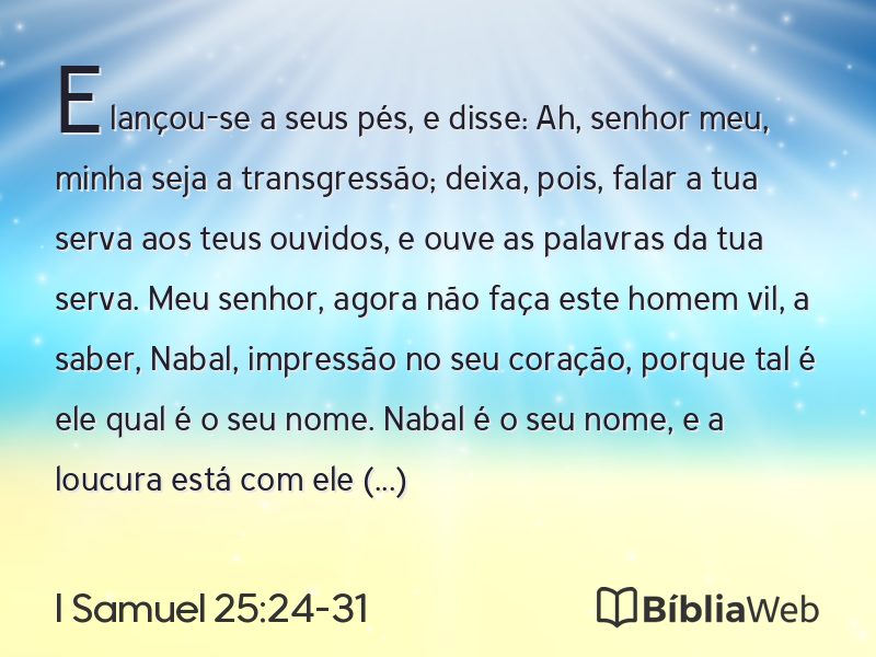 I Samuel 25:24-31 em imagem para compartilhar