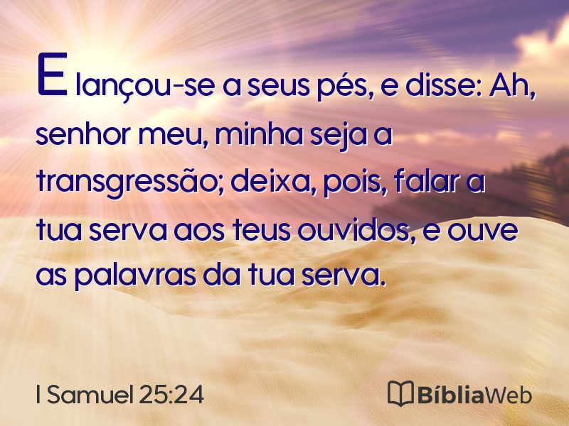 I Samuel 25:24 em imagem para compartilhar