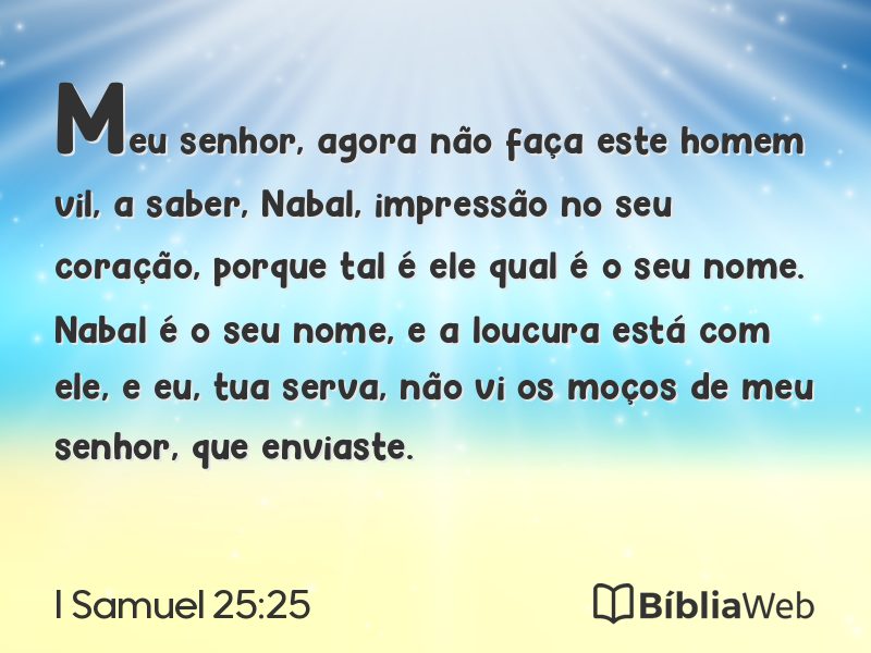 I Samuel 25:25 em imagem para compartilhar