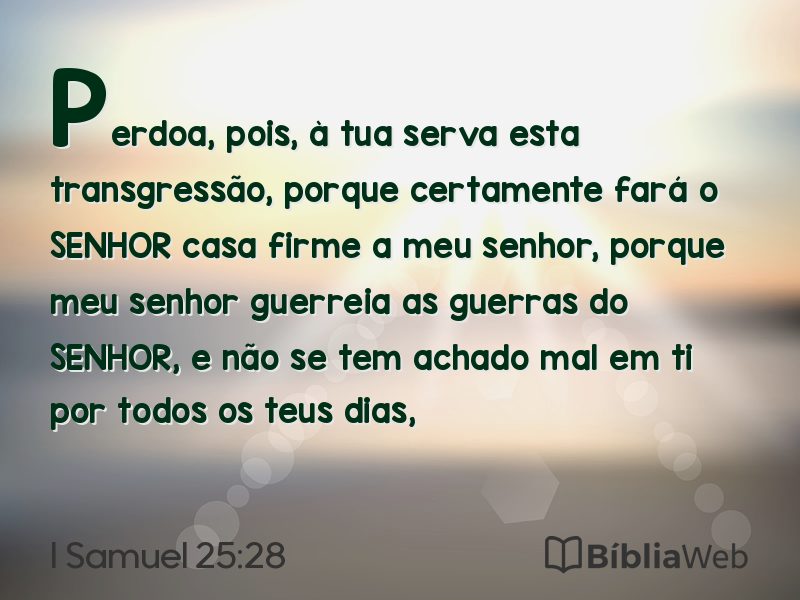 I Samuel 25:28 em imagem para compartilhar