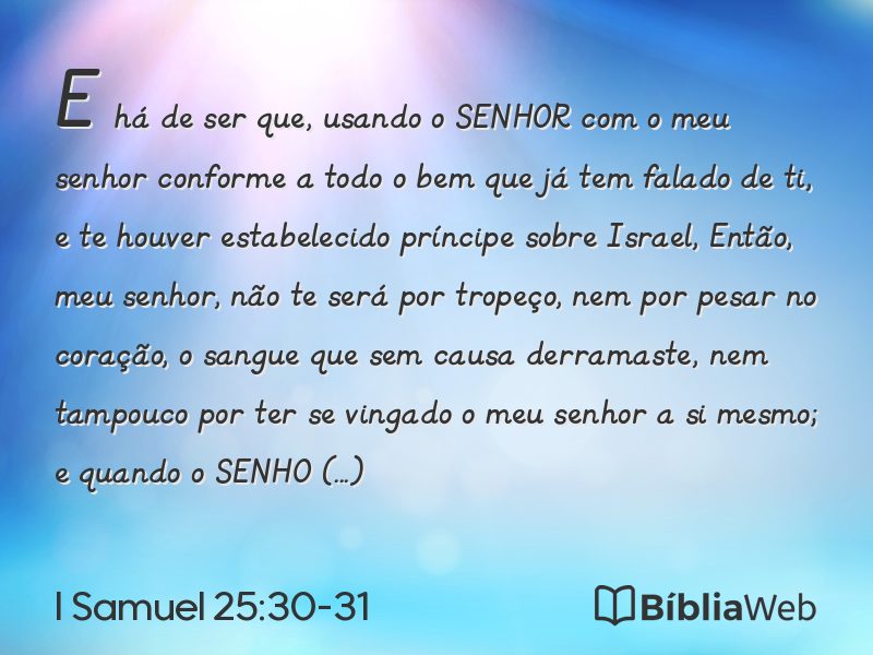 I Samuel 25:30-31 em imagem para compartilhar