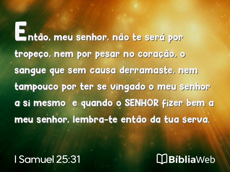 I Samuel 25:31 em imagem para compartilhar