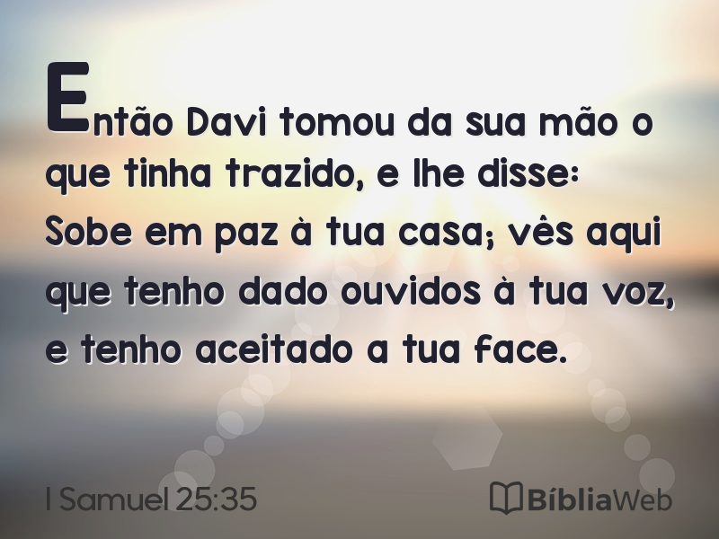 I Samuel 25:35 em imagem para compartilhar