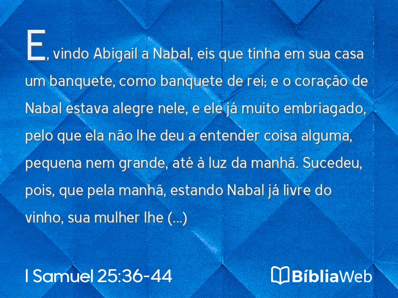 I Samuel 25:36-44 em imagem para compartilhar