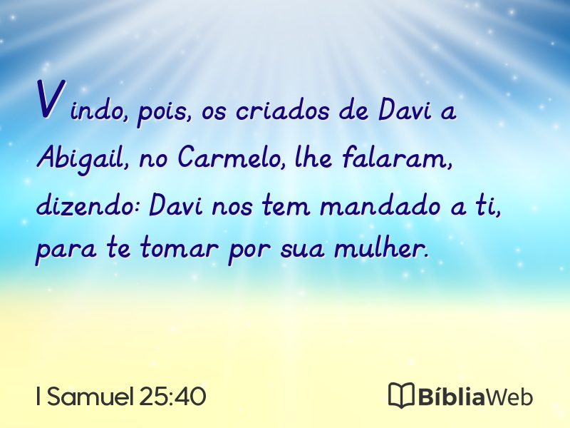 I Samuel 25:40 em imagem para compartilhar