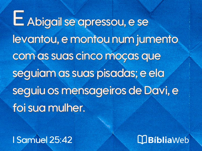 I Samuel 25:42 em imagem para compartilhar