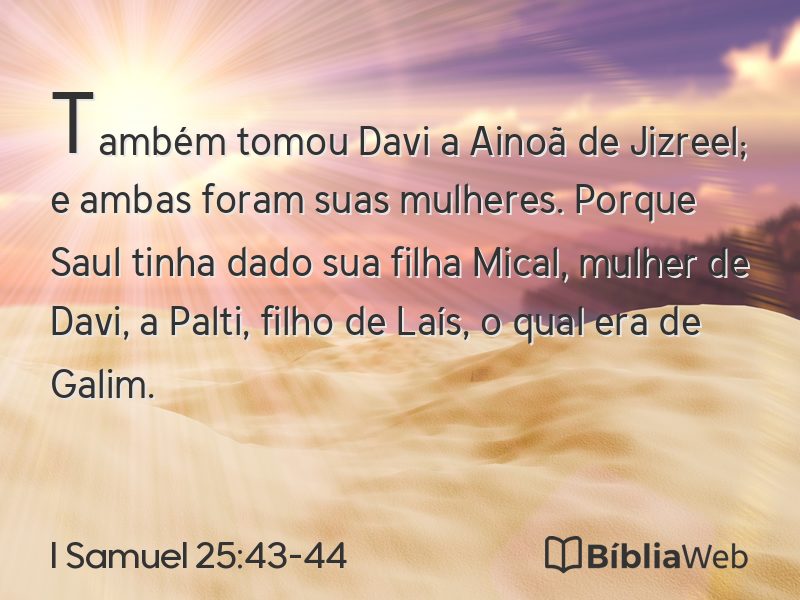 I Samuel 25:43-44 em imagem para compartilhar