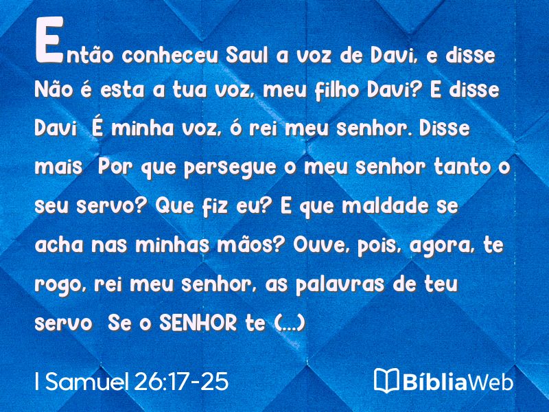 I Samuel 26:17-25 em imagem para compartilhar