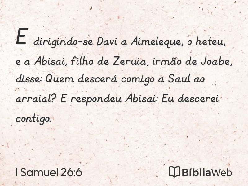 I Samuel 26:6 em imagem para compartilhar