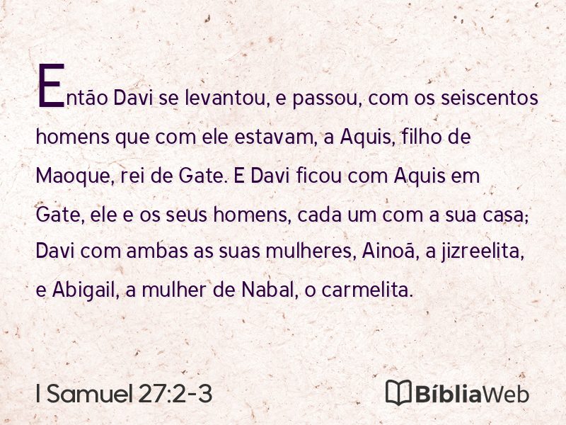I Samuel 27:2-3 em imagem para compartilhar