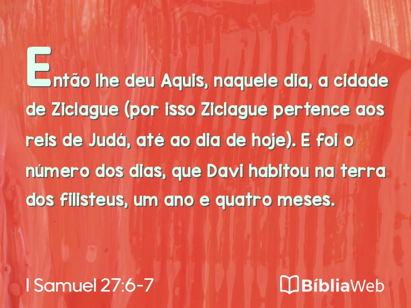 I Samuel 27:6-7 em imagem para compartilhar
