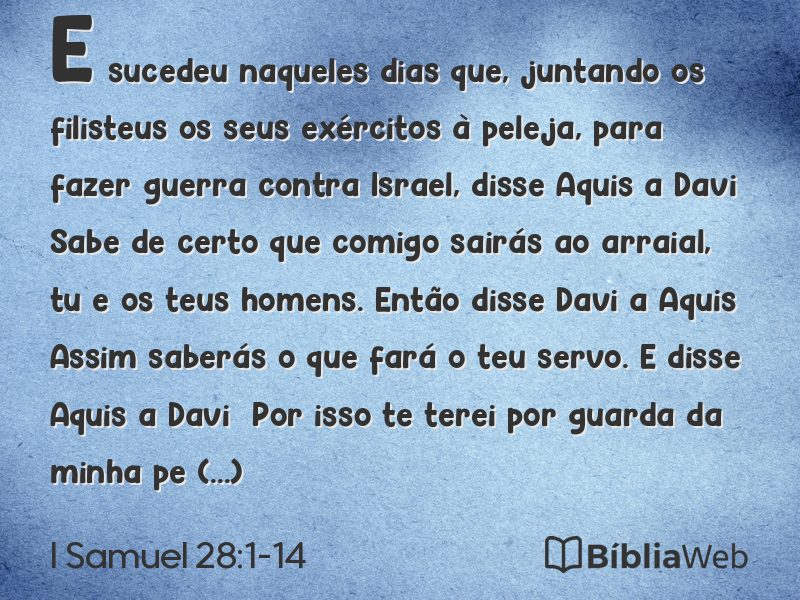 I Samuel 28:1-14 em imagem para compartilhar