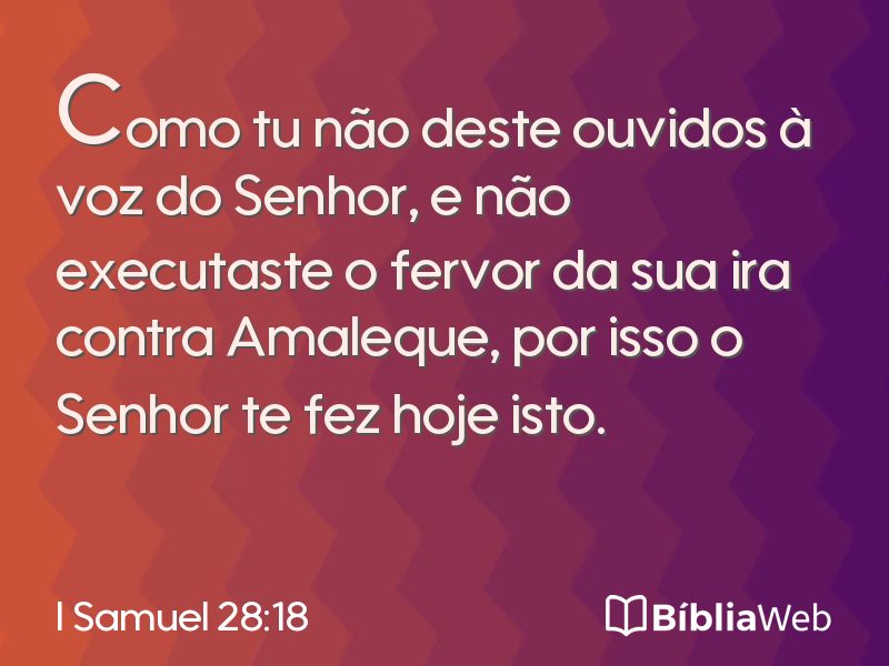 I Samuel 28:18 em imagem para compartilhar