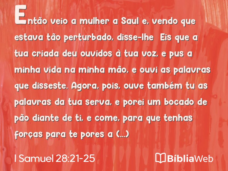 I Samuel 28:21-25 em imagem para compartilhar