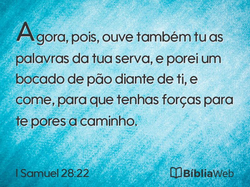 I Samuel 28:22 em imagem para compartilhar