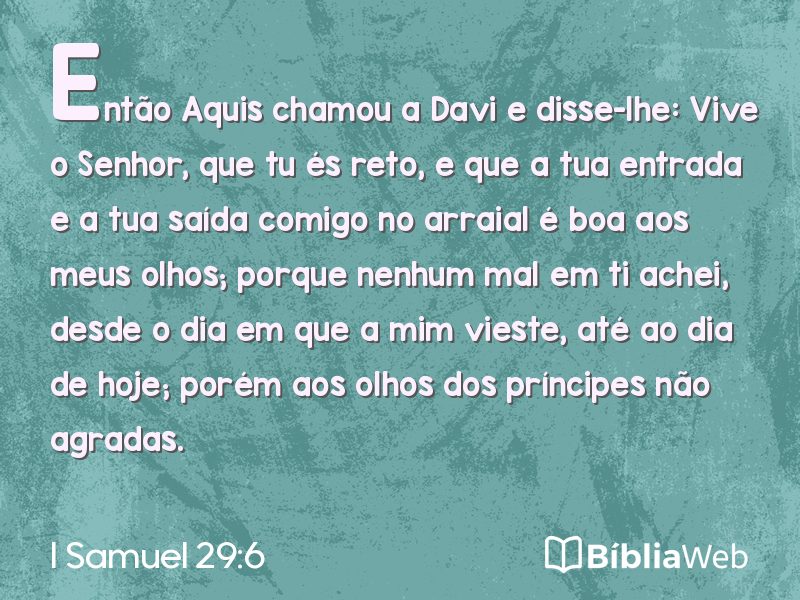 I Samuel 29:6 em imagem para compartilhar