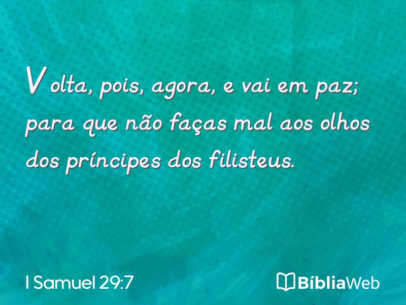 I Samuel 29:7 em imagem para compartilhar