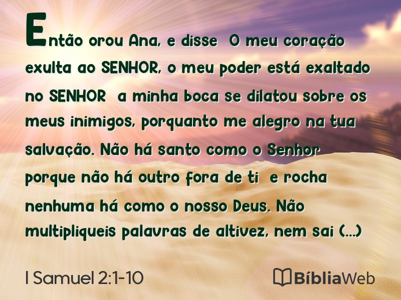 I Samuel 2:1-10 em imagem para compartilhar