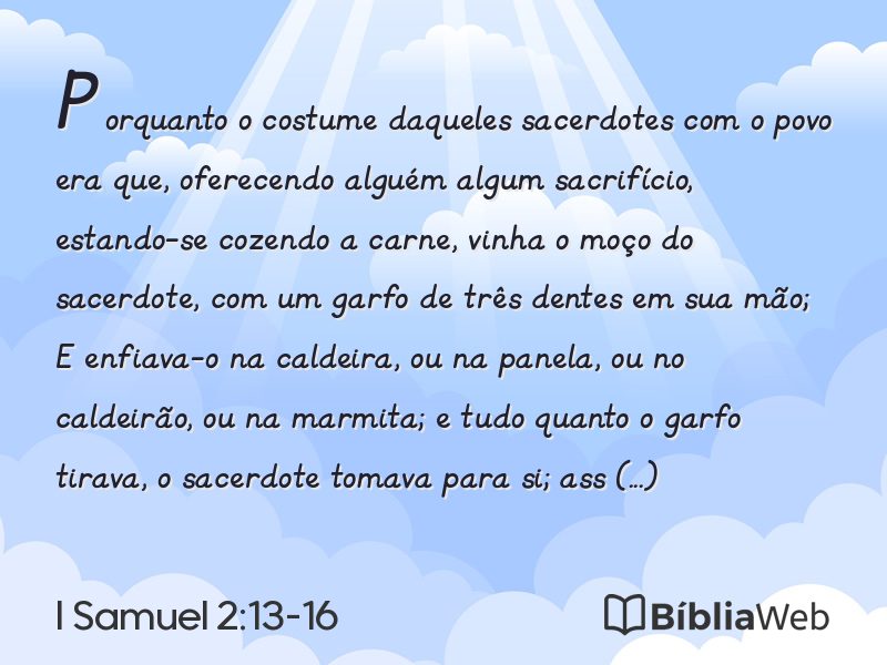 I Samuel 2:13-16 em imagem para compartilhar