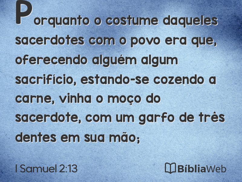 I Samuel 2:13 em imagem para compartilhar