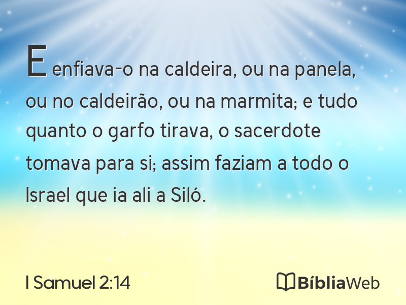 I Samuel 2:14 em imagem para compartilhar